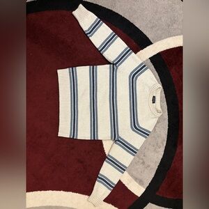 J. Crew Striped Blue and Cream Sweater